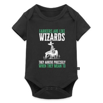 Farrier Horseshoer Horse Blacksmith & Horse - Baby Premium short-sleeve bodysuit - black - Front
