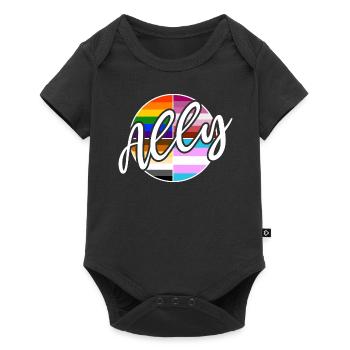 Ally - LGBTIQ Queer Gay Pride CSD Verbündetenschaf - Baby Premium Kurzarmbody - Schwarz - Vorne
