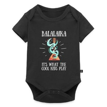 Balalaika Guitar Ukulele Baglama Russian Folk - Baby Premium Kurzarmbody - Schwarz - Vorne