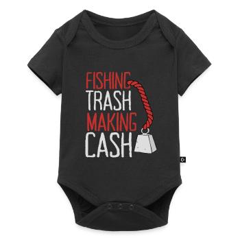 Magnet Fishing Magnet Fisher Fisherman - Baby Premium Kurzarmbody - Schwarz - Vorne