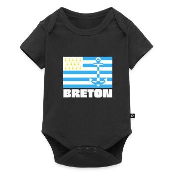 Breton Breizh Pur Beurre Heartbeat - Humour - Body à manches courtes Premium Bébé - noir - Devant