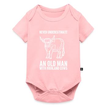 Highland Cow Breeder Scottish Cattle Hairy Cow - Baby Premium Kurzarmbody - Rosa - Vorne