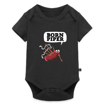 Joueur de cornemuse Scotsman Cornemuse - Body à manches courtes Premium Bébé - noir - Devant