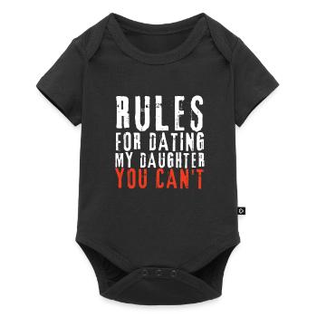 Fille protectrice papa, sortir avec ma fille - Body à manches courtes Premium Bébé - noir - Devant