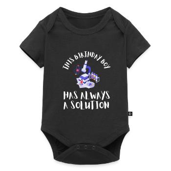 10 Years Old Science Birthday Kid 9 - Baby Premium short-sleeve bodysuit - black - Front