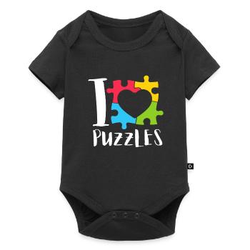 Puzzle Queen - Je passe devant mon heure de coucher - Body à manches courtes Premium Bébé - noir - Devant