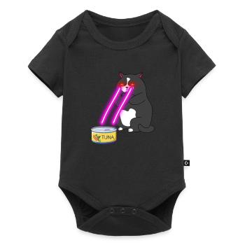 Chat avec des yeux laser - Body à manches courtes Premium Bébé - noir - Devant