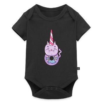 Cat Unicorn Donut - Baby Premium short-sleeve bodysuit - black - Front