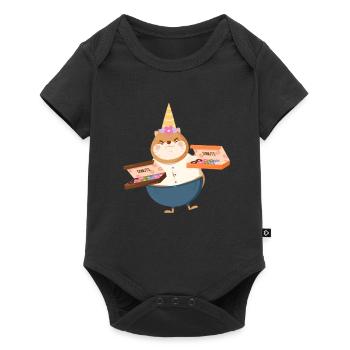 Cat Unicorn Donut - Baby Premium short-sleeve bodysuit - black - Front