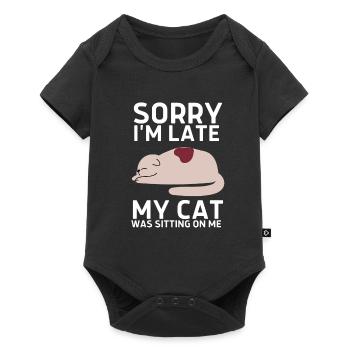 Sorry I'm Late My Cat Was Sitting On Me - Baby Premium short-sleeve bodysuit - black - Front