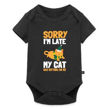 Désolé d’être en retard, mon chat était assis sur moi - Body à manches courtes Premium Bébé - noir - Devant