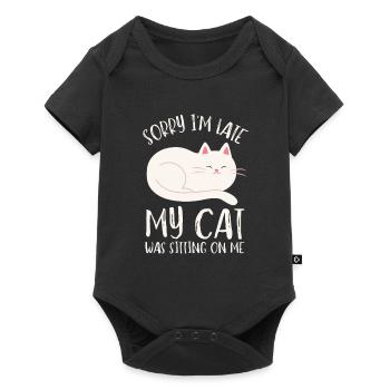 Sorry I'm Late My Cat Was Sitting On Me - Baby Premium short-sleeve bodysuit - black - Front