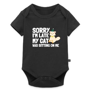 Sorry I'm Late My Cat Was Sitting On Me - Baby Premium short-sleeve bodysuit - black - Front