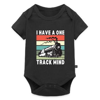 Locomotive à vapeur - J’ai un train d’ à voie unique - Body à manches courtes Premium Bébé - noir - Devant