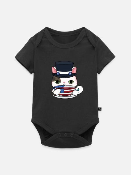 Cat Art History - Baby Premium Kurzarmbody - Schwarz