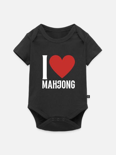 Cats Playing Mahjong - Baby Premium Kurzarmbody - Schwarz