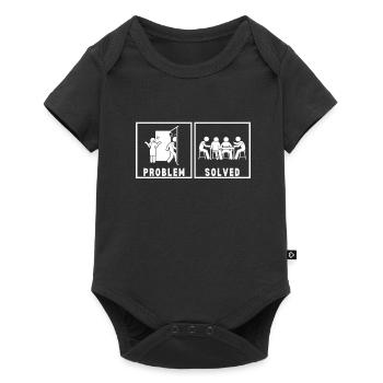 Cats Playing Mahjong - Baby Premium short-sleeve bodysuit - black - Front
