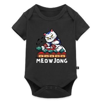Cats Playing Mahjong - Baby Premium short-sleeve bodysuit - black - Front