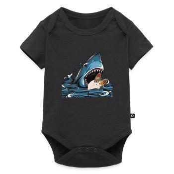 Chat mangeur de requins - Body à manches courtes Premium Bébé - noir - Devant