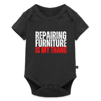 Rembourrage d’ameublement de restaurateur - Body à manches courtes Premium Bébé - noir - Devant