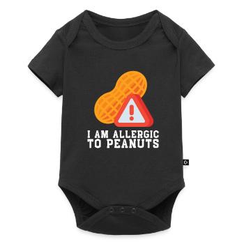 Peanut Allergy Awareness Peanut Allergic - Baby Premium Kurzarmbody - Schwarz - Vorne