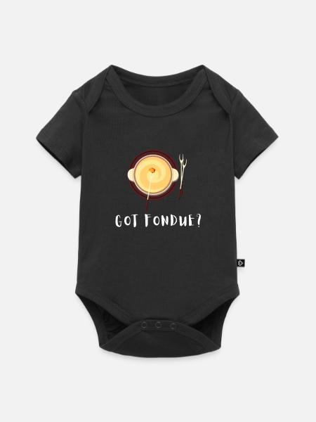 Swiss Cheese Fondue - Baby Premium Kurzarmbody - Schwarz
