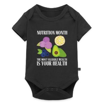 Nutritionniste holistique Mois national de la nutrition - Body à manches courtes Premium Bébé - noir - Devant
