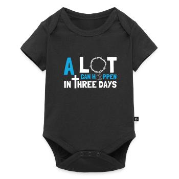 Beaucoup de choses peuvent arriver en 3 jours, Hallelujah Pâques - Body à manches courtes Premium Bébé - noir - Devant