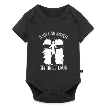 Beaucoup de choses peuvent arriver en 3 jours, Hallelujah Pâques - Body à manches courtes Premium Bébé - noir - Devant