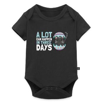 Beaucoup de choses peuvent arriver en 3 jours, Hallelujah Pâques - Body à manches courtes Premium Bébé - noir - Devant