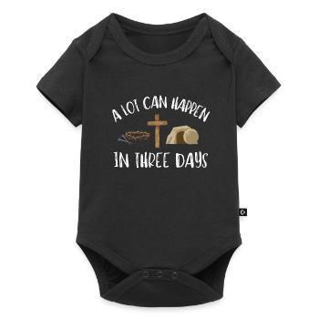 Beaucoup de choses peuvent arriver en 3 jours, Hallelujah Pâques - Body à manches courtes Premium Bébé - noir - Devant