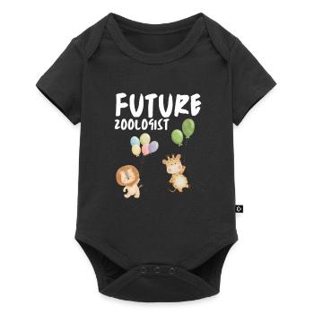 Future Zoologist Birthday Wildlife - Baby Premium short-sleeve bodysuit - black - Front