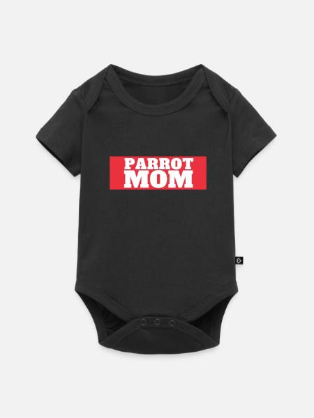 Blue Quaker Parrot Mom - Baby Premium Kurzarmbody - Schwarz