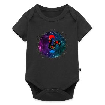 Galo De Barcelos Portuguese Rooster - Baby Premium Kurzarmbody - Schwarz - Vorne