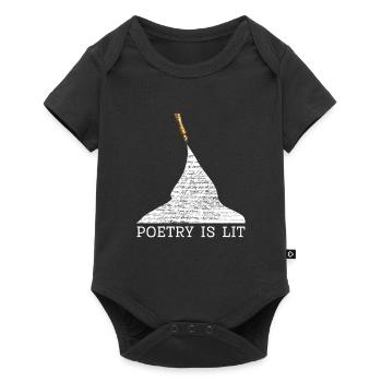 Poetry Is Lit - Baby Premium Kurzarmbody - Schwarz - Vorne