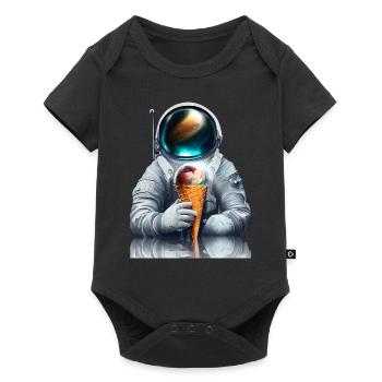 Waffle Ice Cream Astronaut - Baby Premium short-sleeve bodysuit - black - Front