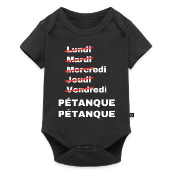week-end pétanque - Body à manches courtes Premium Bébé - noir - Devant