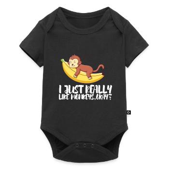 J’aime vraiment les singes ok? - Body à manches courtes Premium Bébé - noir - Devant