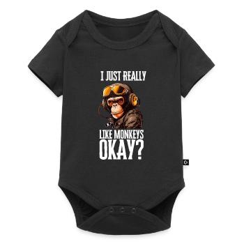 J’aime vraiment les singes ok? - Body à manches courtes Premium Bébé - noir - Devant