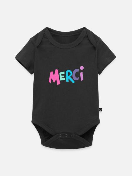 Oui Oui Merci - Baby Premium Kurzarmbody - Schwarz