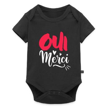 Oui Oui Merci - Baby Premium Kurzarmbody - Schwarz - Vorne