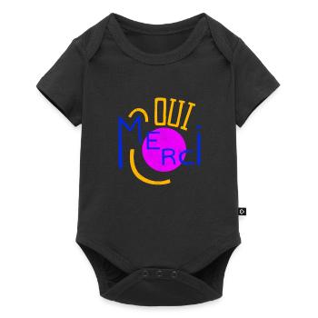 Oui Oui Merci - Baby Premium Kurzarmbody - Schwarz - Vorne