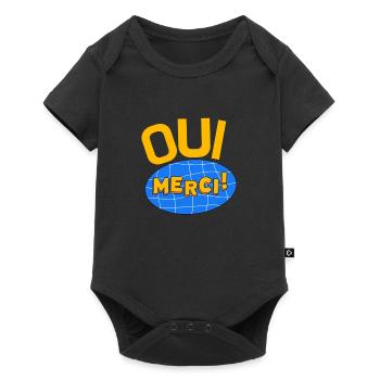 Oui Oui Merci - Baby Premium Kurzarmbody - Schwarz - Vorne