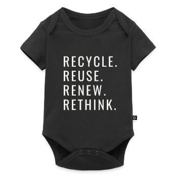 Recycle Reuse Renew Rethink Wind Turbine - Wind - Baby Premium short-sleeve bodysuit - black - Front