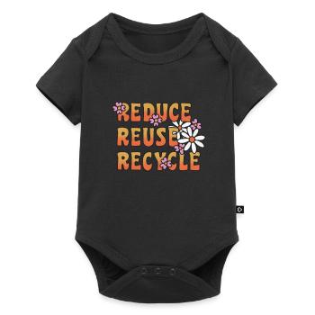 Recycle Reuse Renew Rethink Wind Turbine - Wind - Baby Premium Kurzarmbody - Schwarz - Vorne