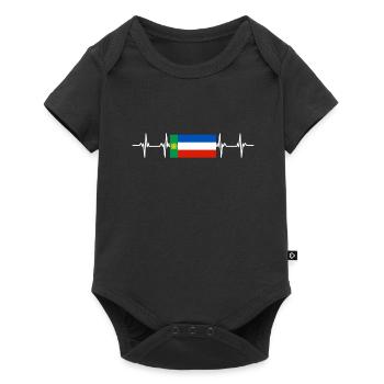Drapeau russe - Khakassie - Body à manches courtes Premium Bébé - noir - Devant