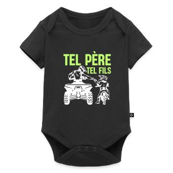 Tel Père Tel Fils Quad Antenne Cubique Moto - Baby Premium Kurzarmbody - Schwarz - Vorne