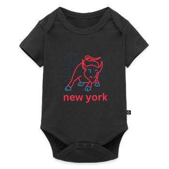 NY Stock Exchange Bull - Baby Premium Kurzarmbody - Schwarz - Vorne
