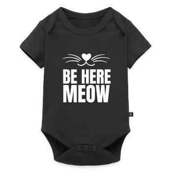 Yoga Cat - Be Here Meow - Baby Premium short-sleeve bodysuit - black - Front