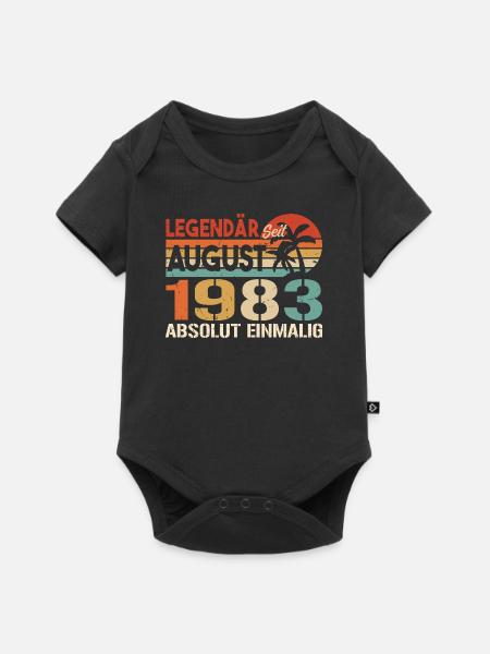 Geboren im August 1983 Funny Birthday Retro - Baby Premium Kurzarmbody - Schwarz